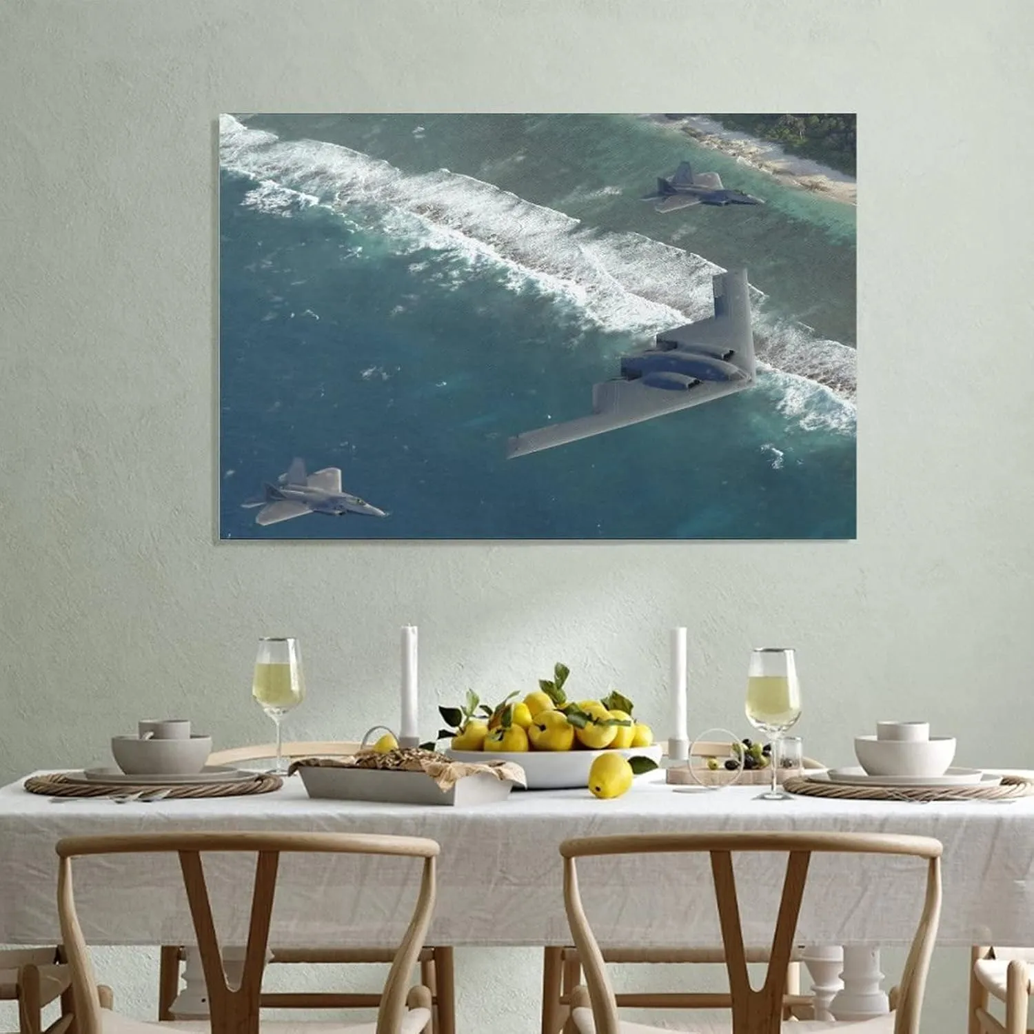 Northrop Grumman B-2 Spirit Stealth Bomber F-22 Military Aircraft Room Aesthetics Posters Canvas Posters Bedroom Decoration Sports Office Decoration Gifts Wall Art Decoration Printing Posters 20x30inc