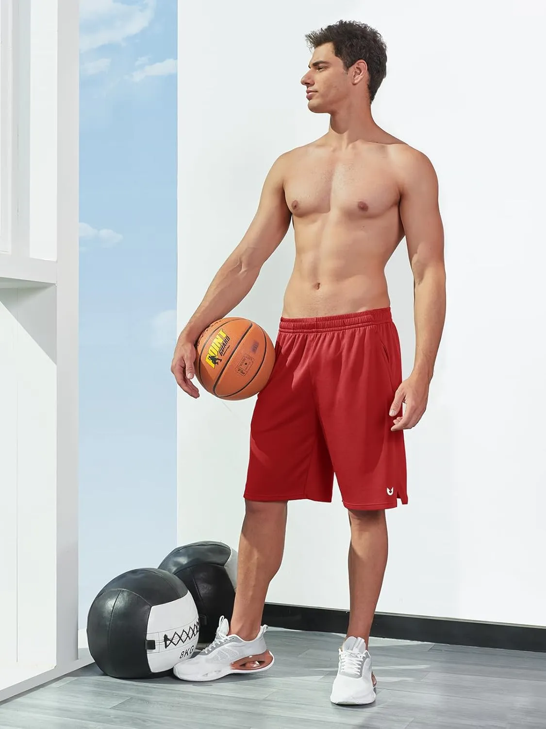 NORTHYARD Men's 10" Athletic Basketball Shorts with Zipper Pockets Quick Dry Lightweight Running Workout Gym Tennis Shorts