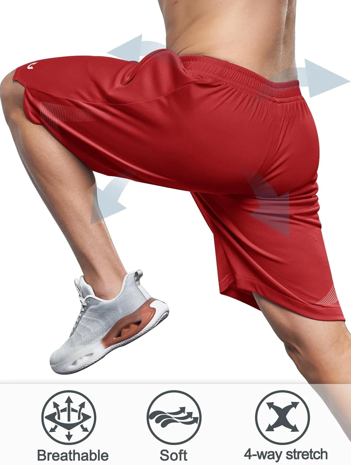 NORTHYARD Men's 10" Athletic Basketball Shorts with Zipper Pockets Quick Dry Lightweight Running Workout Gym Tennis Shorts