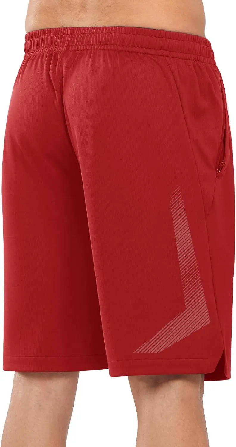 NORTHYARD Men's 10" Athletic Basketball Shorts with Zipper Pockets Quick Dry Lightweight Running Workout Gym Tennis Shorts