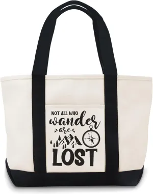 Not All Who Wander Are Lost | Travel Quote Canvas Tote Bag Tote Bag Canvas Suitable For Advertising,Promotion, Gift, Activity