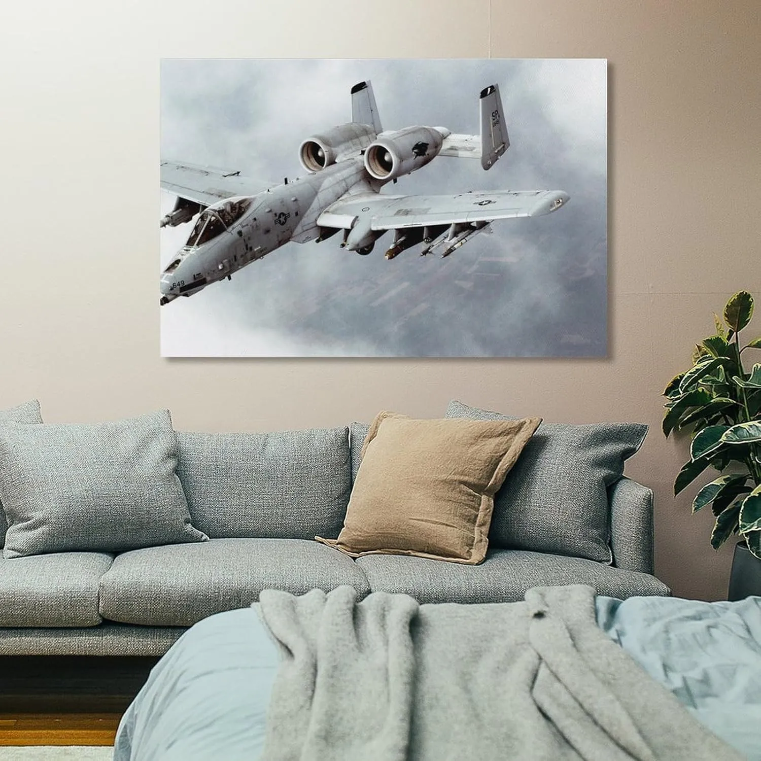 nXXzsaWs A10 Warthog Thunder II Attack Aircraft Military Poster Canvas Painting Posters And Prints Wall Art Pictures for Living Room Bedroom Decor 12x18inch(30x45cm) Unframe-style-3