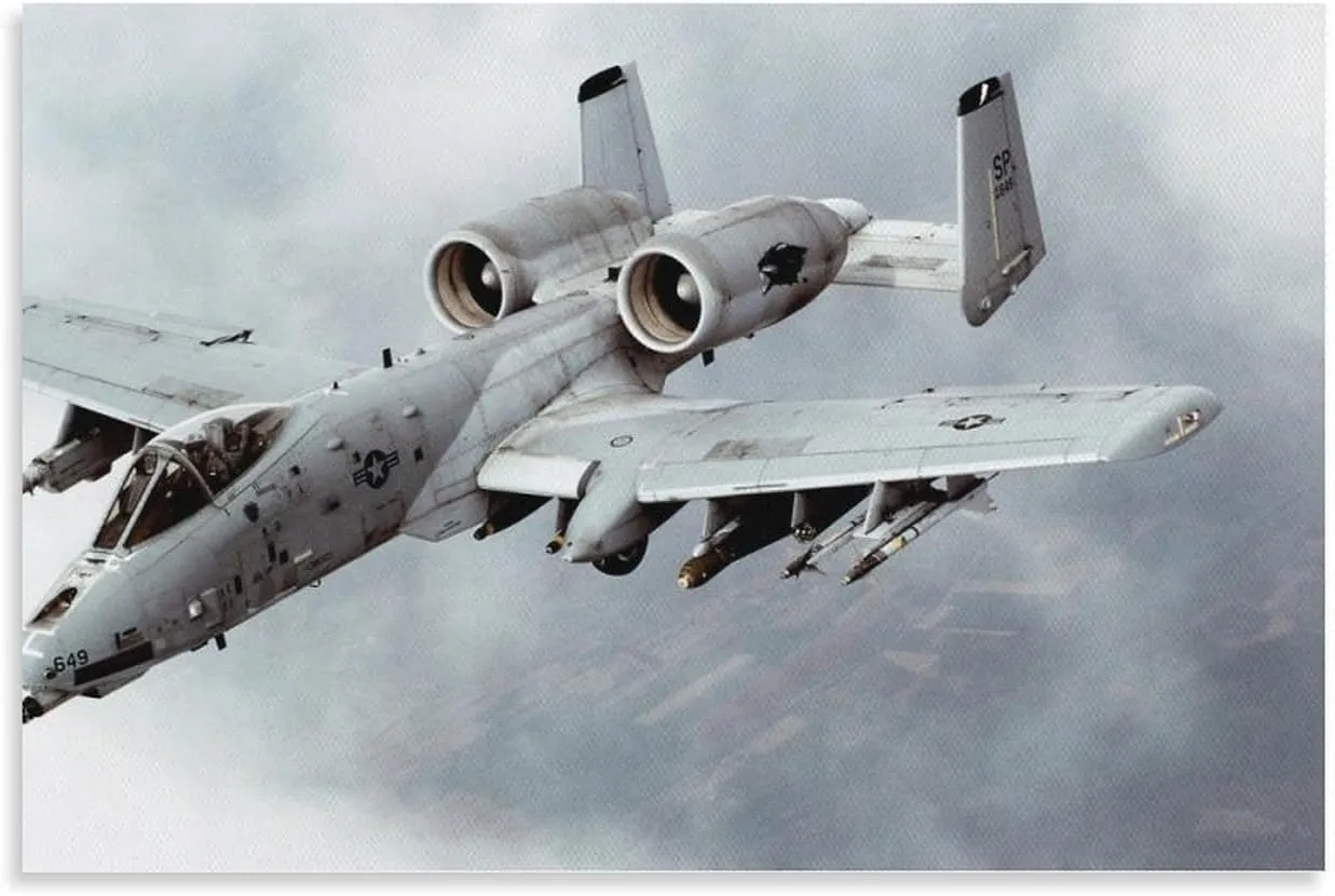 nXXzsaWs A10 Warthog Thunder II Attack Aircraft Military Poster Canvas Painting Posters And Prints Wall Art Pictures for Living Room Bedroom Decor 12x18inch(30x45cm) Unframe-style-3