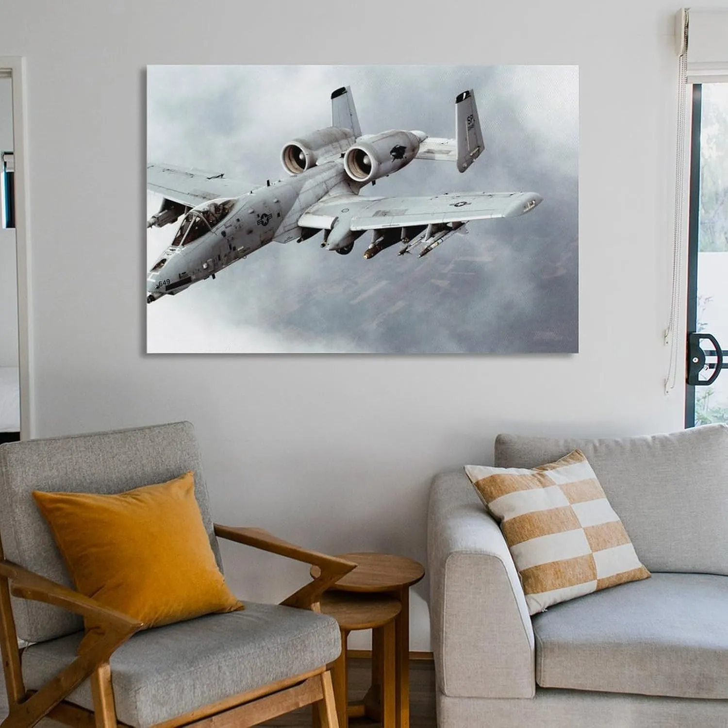 nXXzsaWs A10 Warthog Thunder II Attack Aircraft Military Poster Canvas Painting Posters And Prints Wall Art Pictures for Living Room Bedroom Decor 12x18inch(30x45cm) Unframe-style-3