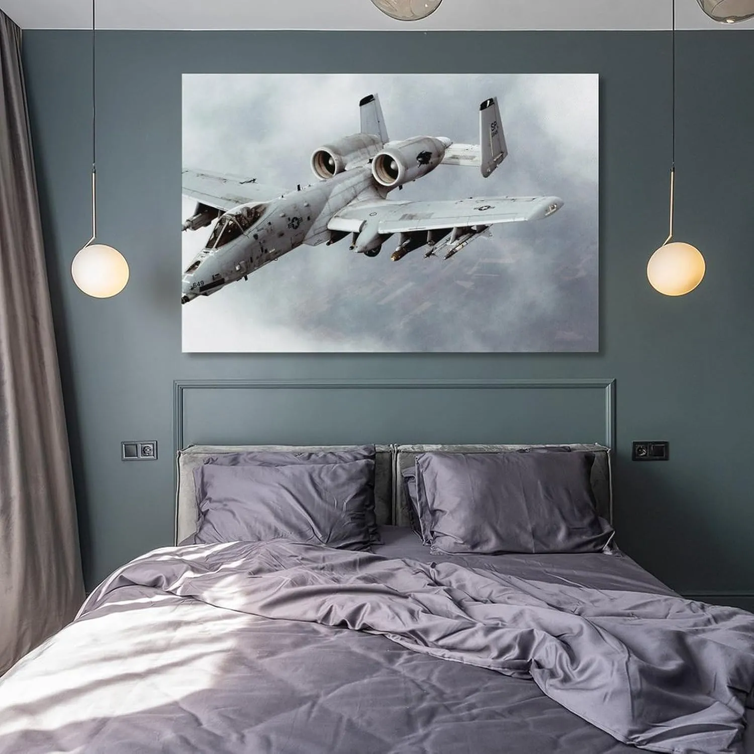 nXXzsaWs A10 Warthog Thunder II Attack Aircraft Military Poster Canvas Painting Posters And Prints Wall Art Pictures for Living Room Bedroom Decor 12x18inch(30x45cm) Unframe-style-3