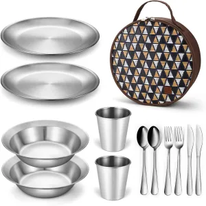 Odoland Bundle - 2 Items Camping Complete Messware Kit and 30 Cans Small Cooler