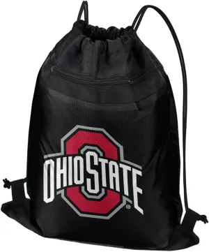 Ohio State University Primary Logo Drawstring Backpack Sports Bag Sackpack, Perfect for Gym, Yoga, Practice or Travel