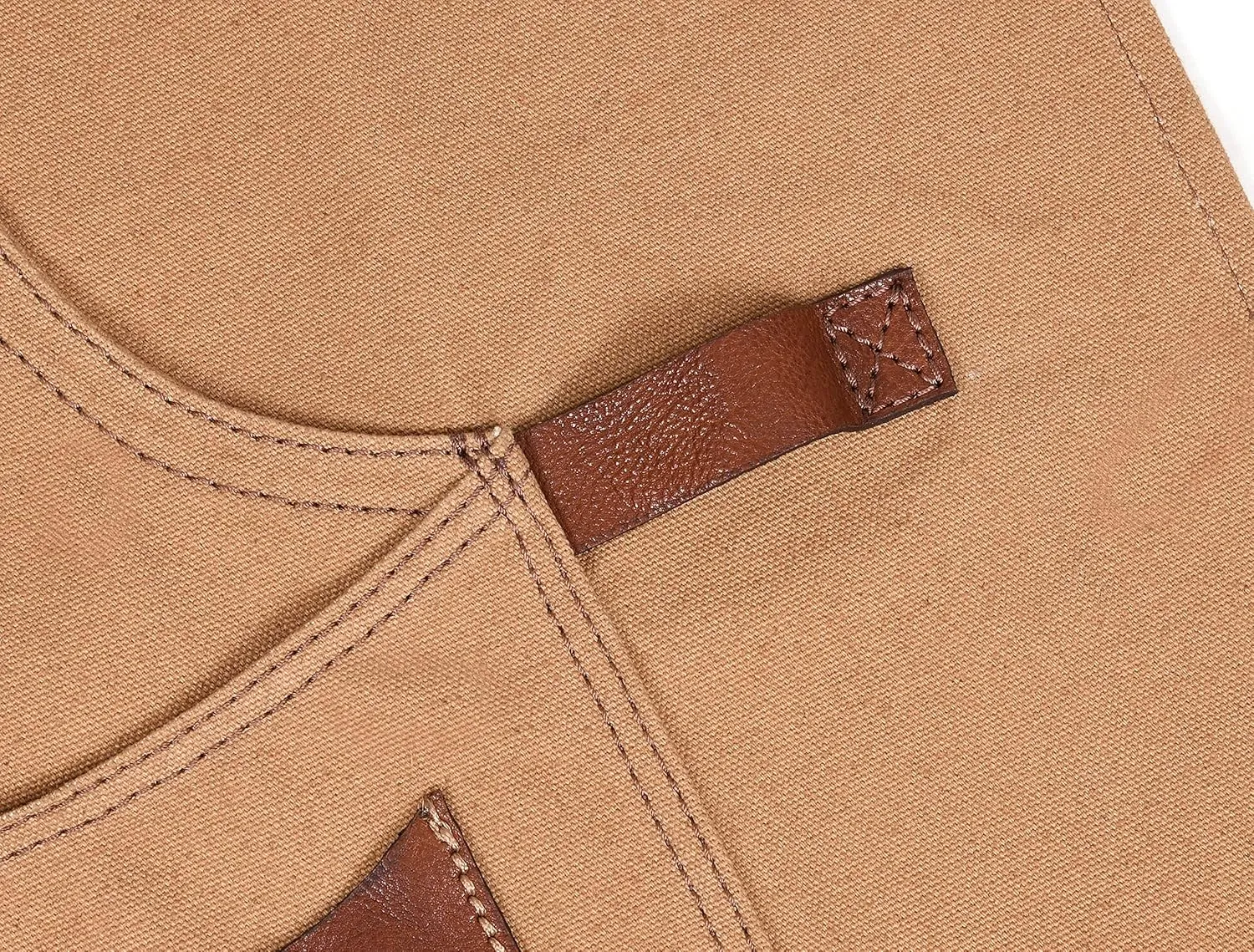 One Size Fits Utility Apron | Adjustable Cross-Back Straps | Multi-Use Shop Apron With Tool Pockets By Aaron Leather Goods (Coffee, Canvas Leather)