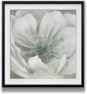 Opalescence I White Poppy Flower Painting Framed Art Abstract Giclee Canvas Prints Home Wall Decor Ready to Hang