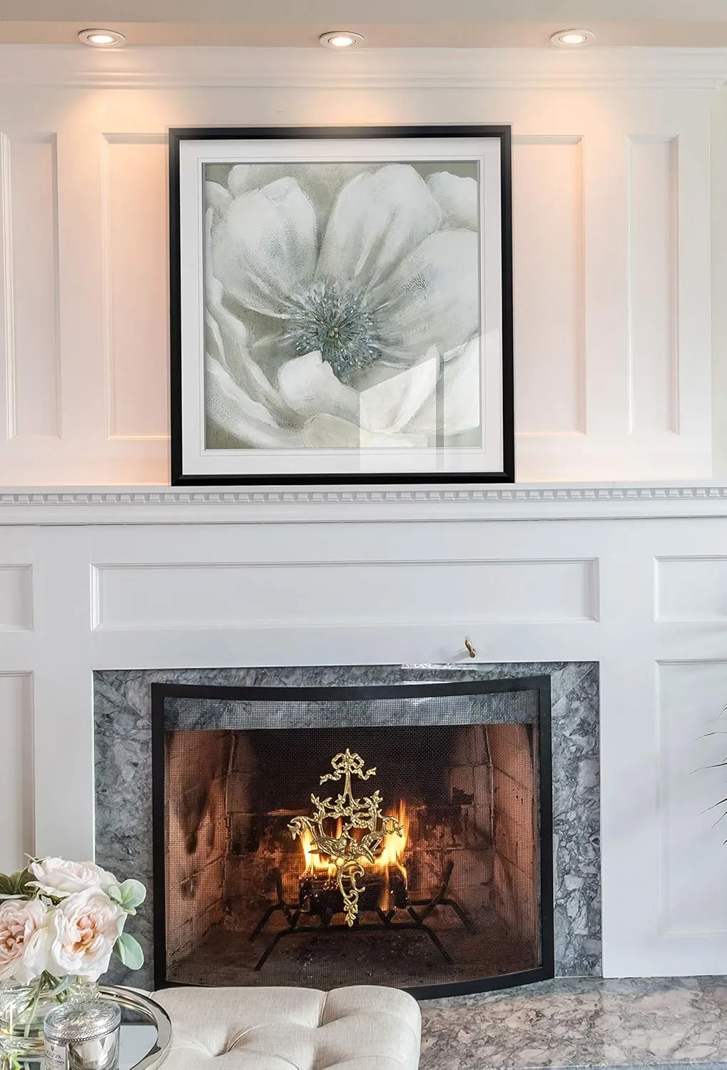 Opalescence I White Poppy Flower Painting Framed Art Abstract Giclee Canvas Prints Home Wall Decor Ready to Hang
