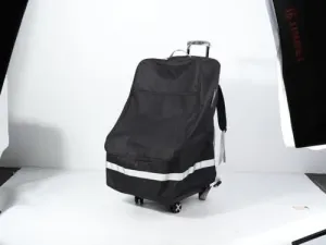 Orzbow Car Seat Travel Bag & Cart for Airplane, Folding Carseat Dolly with Universal Wheels and High Load-Bearing, Padded Gate Check Bag Fits Most Infant Car Seats & Carriers, Easy to Use, Black