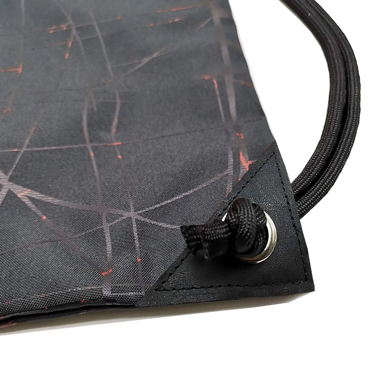 Outdoor Sport Gym Sack Waterproof Drawstring Backpack Bag Metallic-black HLC001