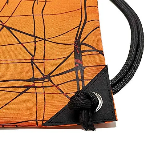 Outdoor Sport Gym Sack Waterproof Drawstring Backpack Bag Metallic-orange HLC001