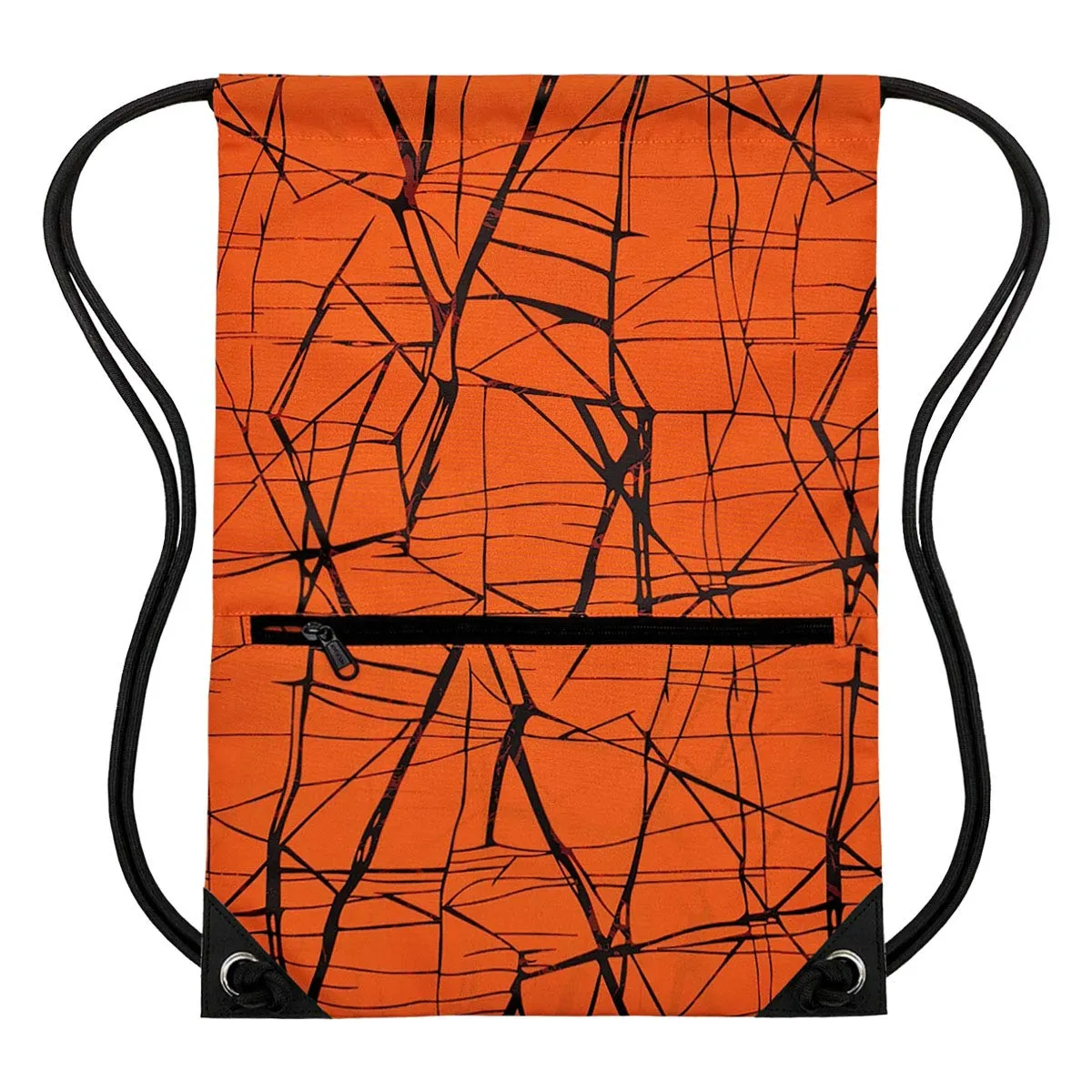 Outdoor Sport Gym Sack Waterproof Drawstring Backpack Bag Metallic-orange HLC001