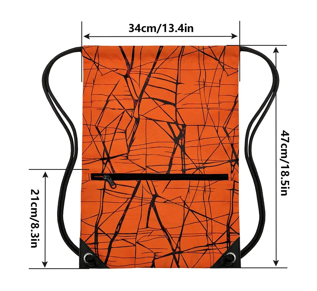 Outdoor Sport Gym Sack Waterproof Drawstring Backpack Bag Metallic-orange HLC001