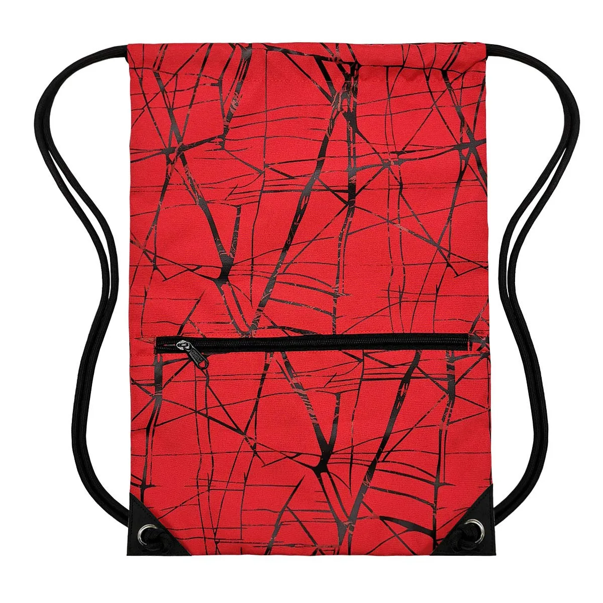 Outdoor Sport Gym Sack Waterproof Drawstring Backpack Bag Metallic-red HLC001