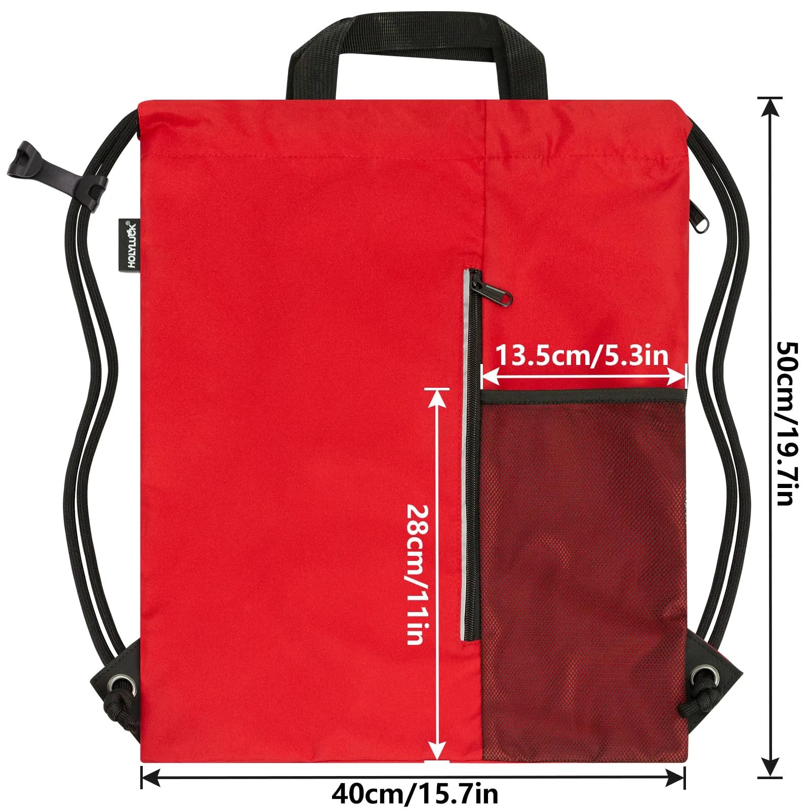 Outdoor Sport Gym Sack Waterproof Drawstring Backpack Bag Red HLC005