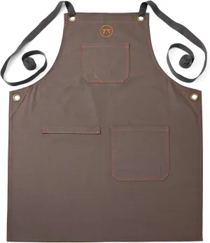 Outset Grill and Kitchen Apron, Cross Back Canvas Apron With Pockets, 27" x 30"