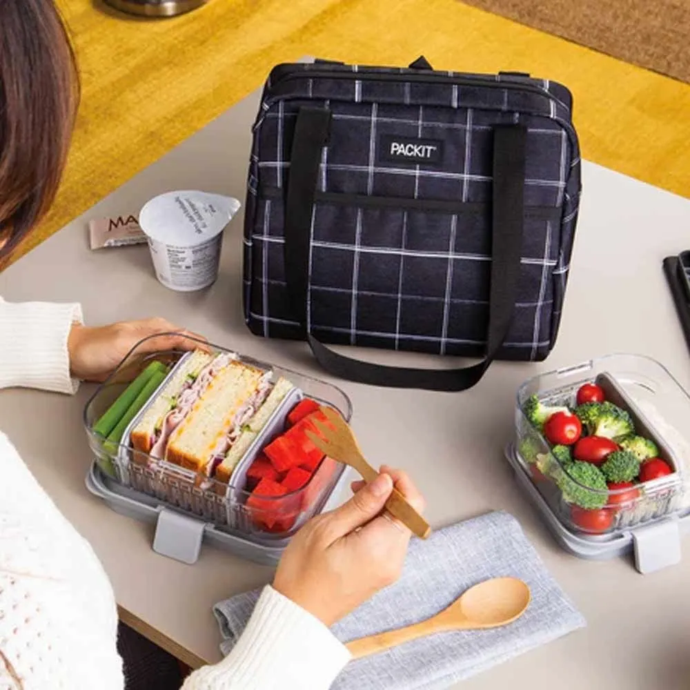 PackIt Freezable Hampton Insulated Lunch Bag - Grid