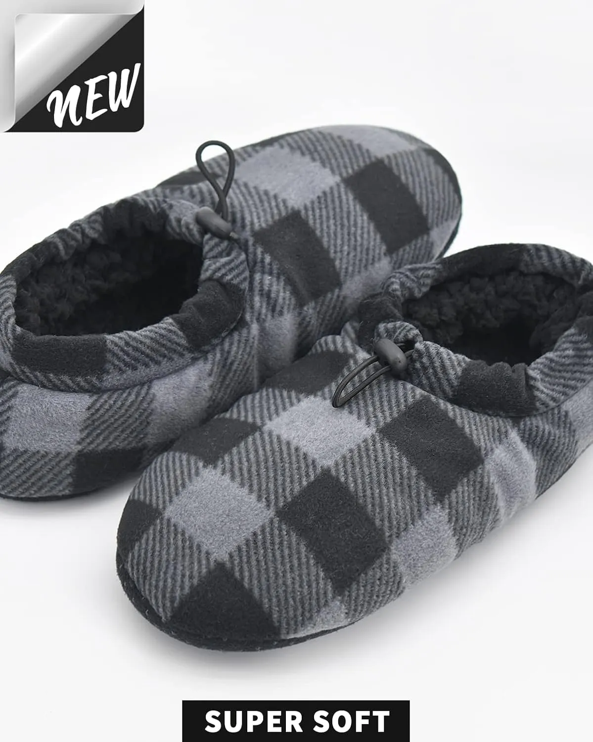 Panda Bros Mens Slipper Socks With Non Skid Bottoms, Warm Slipper Socks With Grippers For Men, Fuzzy House Slippers