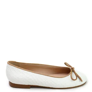 Papanatas White and Brown Bow Flat