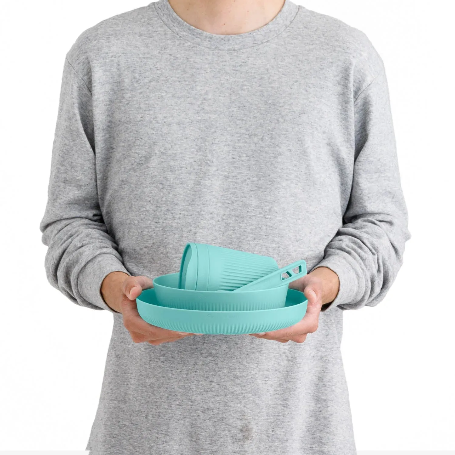 Passage Dinnerware Set w/ Mesh Sack - [7 Piece] Light Blue