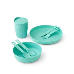 Passage Dinnerware Set w/ Mesh Sack - [7 Piece] Light Blue