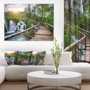 Pathway in Plitvice Lakes Landscape Photography Canvas Art Print