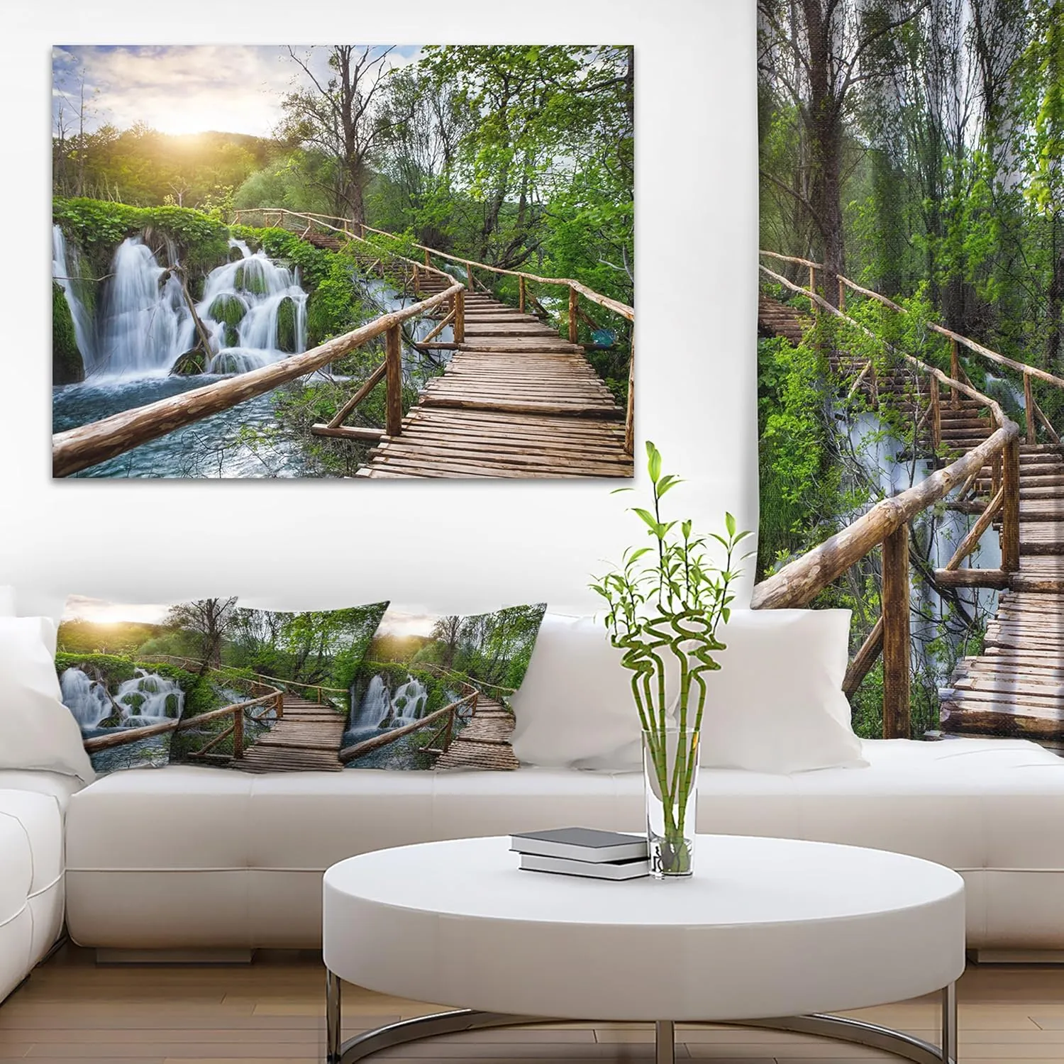 Pathway in Plitvice Lakes Landscape Photography Canvas Art Print