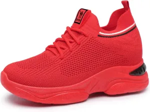 pearlzone Womens Fashion Lightweight Air Sports Walking Sneakers Breathable Gym Jogging Running Mesh Air Cushion Tennis Shoes