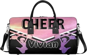 Personalized Cheer Bag for Cheerleader, Custom Sport Duffel Bag with Name Customized Travel Overnight Weekender Bags Dance Bag, Cosmos Rainbows Personalized Cheerleading