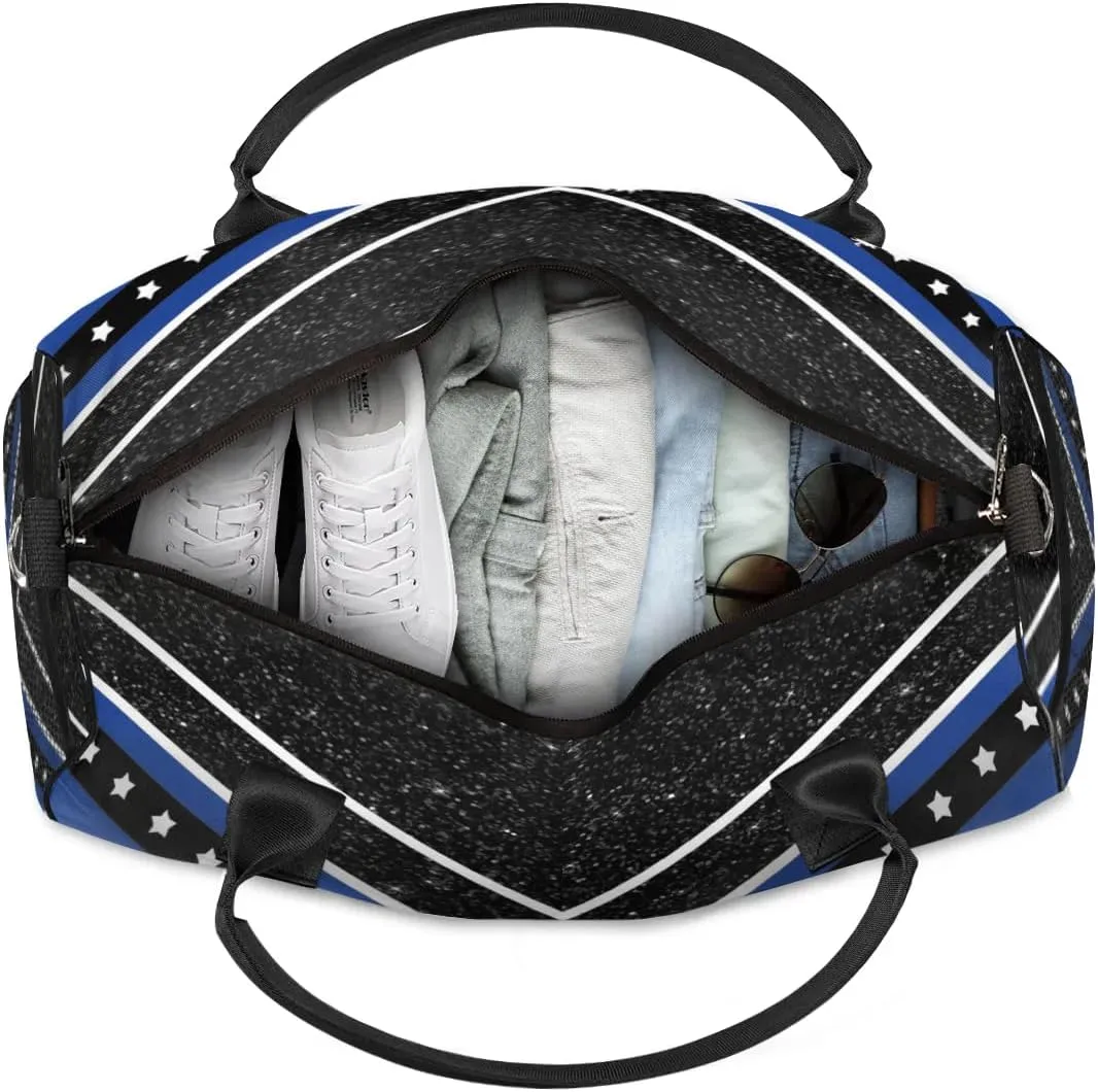 Personalized Cheer Bag for Cheerleader, Sport Duffel Bag with Name Customized Travel Overnight Weekender Bags, Cobalt Blue Cheerleading Silhouette