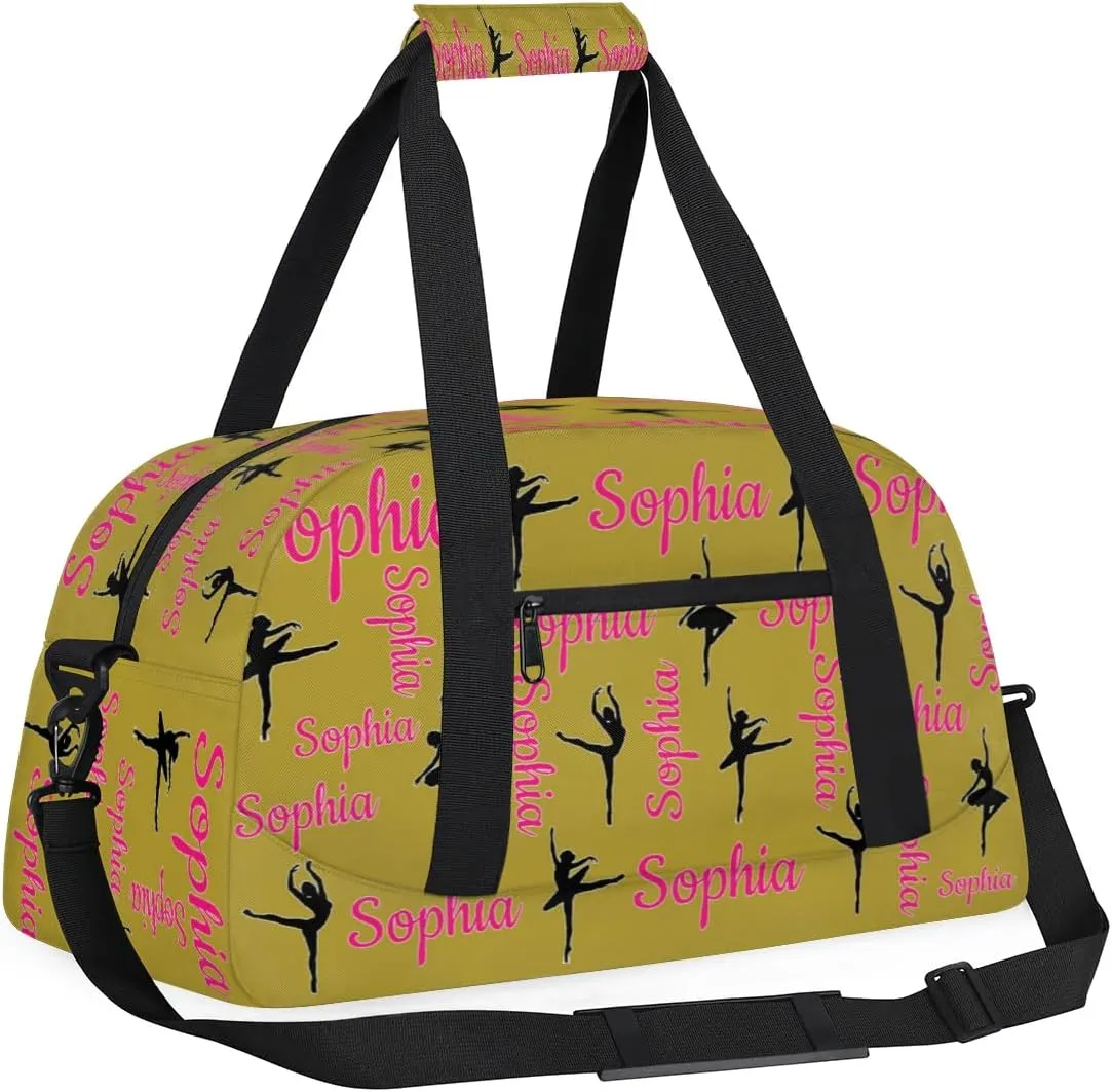 Personalized Dance Bag Ballet Sport Duffel Bag for Dancer Custom Dance Overnight Weekender Bags Brown Personalized Gifts