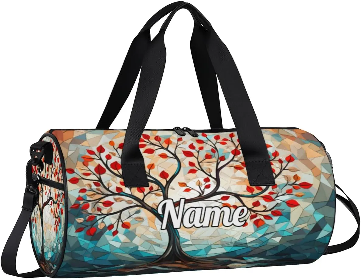 Personalized Dance Bag Gymnastics Sport Duffel Bag Custom Ballet Bags Overnight Weekender Bag Waterproof Cheerleader Bag, Tree Life