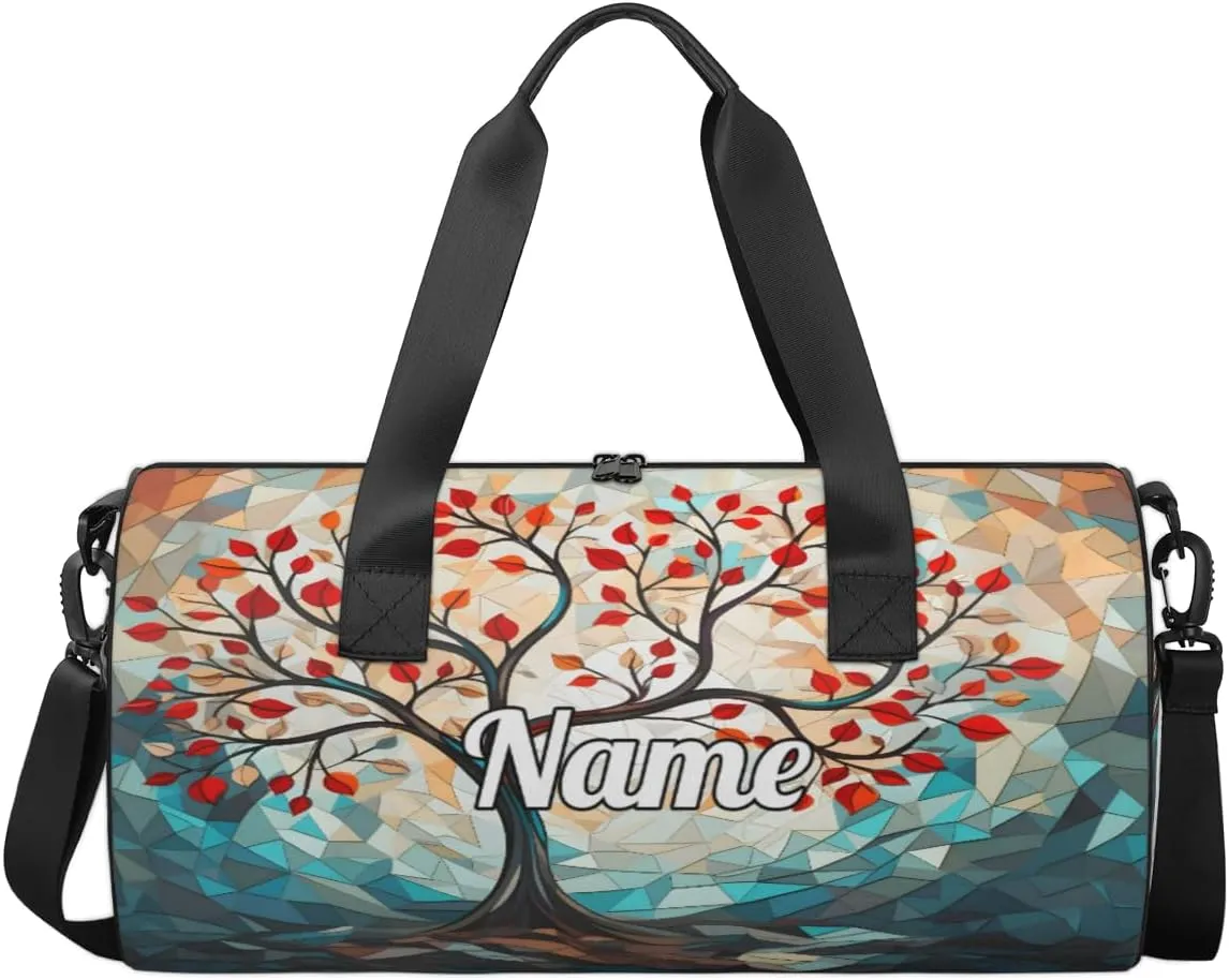 Personalized Dance Bag Gymnastics Sport Duffel Bag Custom Ballet Bags Overnight Weekender Bag Waterproof Cheerleader Bag, Tree Life