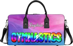 Personalized Gymnastic Bag for Women, Custom Name Sport Duffel Bag Gym Bag Travel Duffle Bag Overnight Weekender Bag, Multi-colored