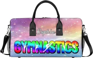 Personalized Gymnastic Bag for Women, Custom Name Sport Duffel Bag Gym Bag Travel Duffle Bag Overnight Weekender Bag, Other Glitter