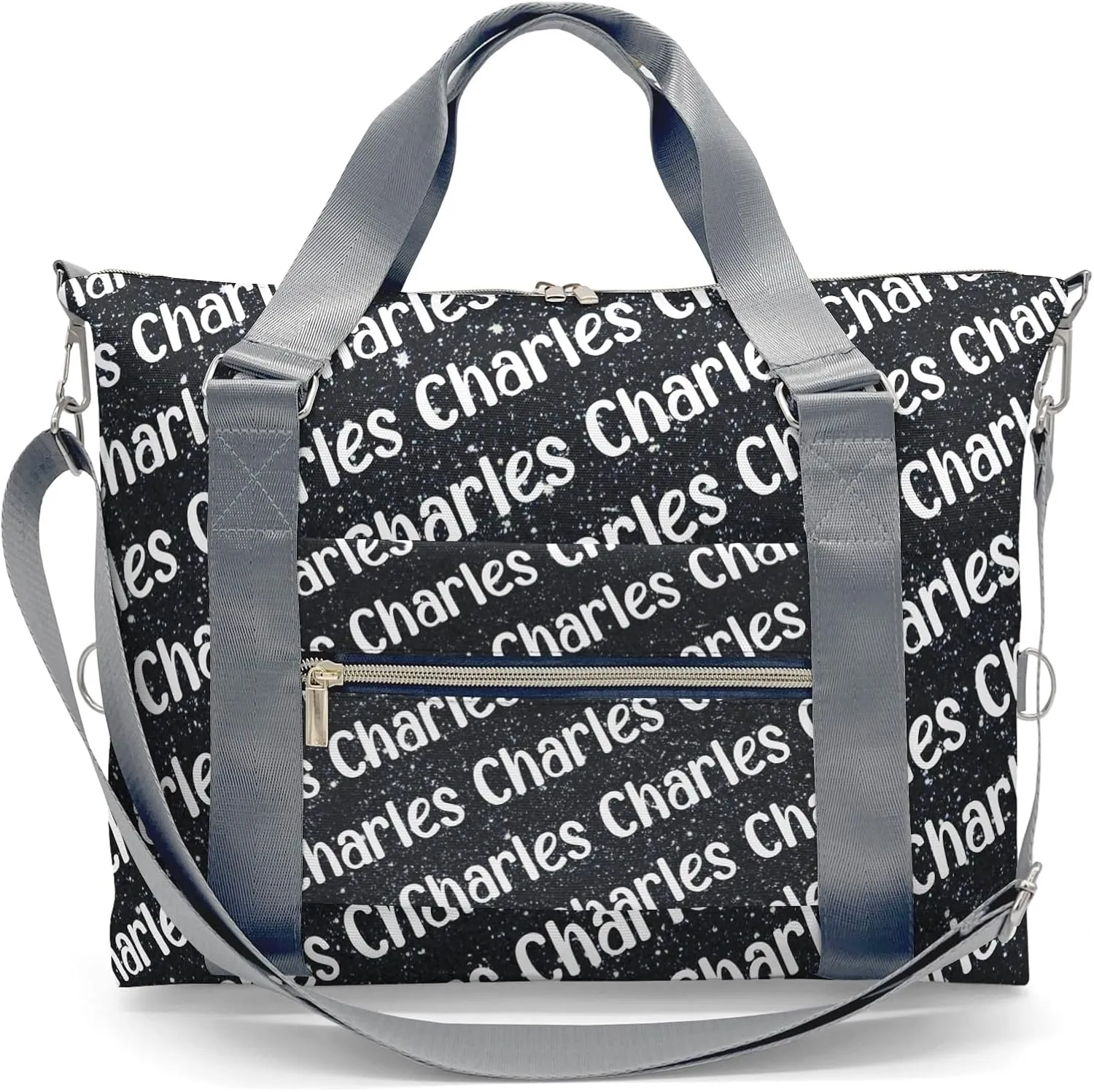 Personalized Initial Travel Duffel Bag,Birthday Gift Bag,Custom Sports Bag, Personalized Weekender Bag,Monogram Overnight Bag Gift,Overnight Weekender Bags Black