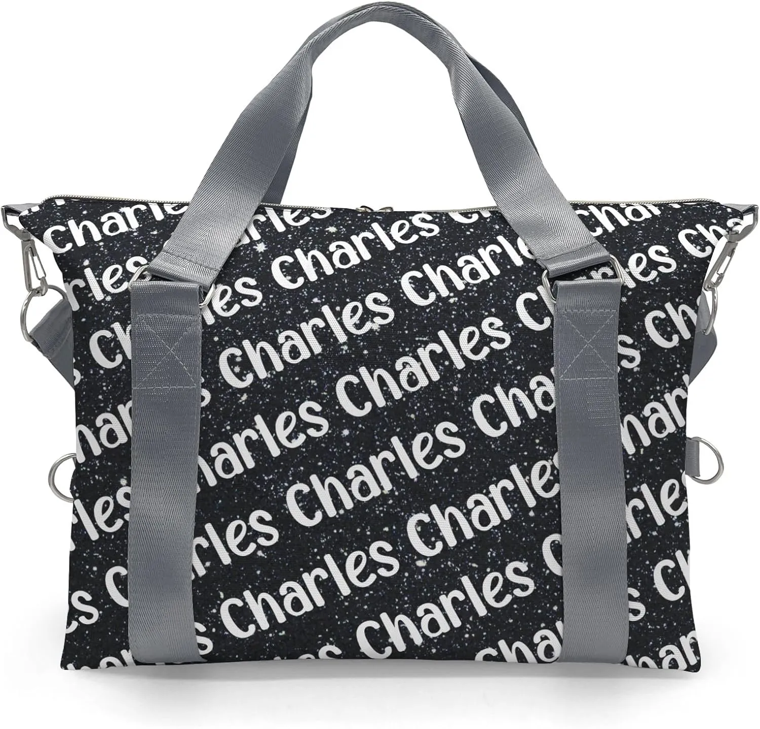 Personalized Initial Travel Duffel Bag,Birthday Gift Bag,Custom Sports Bag, Personalized Weekender Bag,Monogram Overnight Bag Gift,Overnight Weekender Bags Black