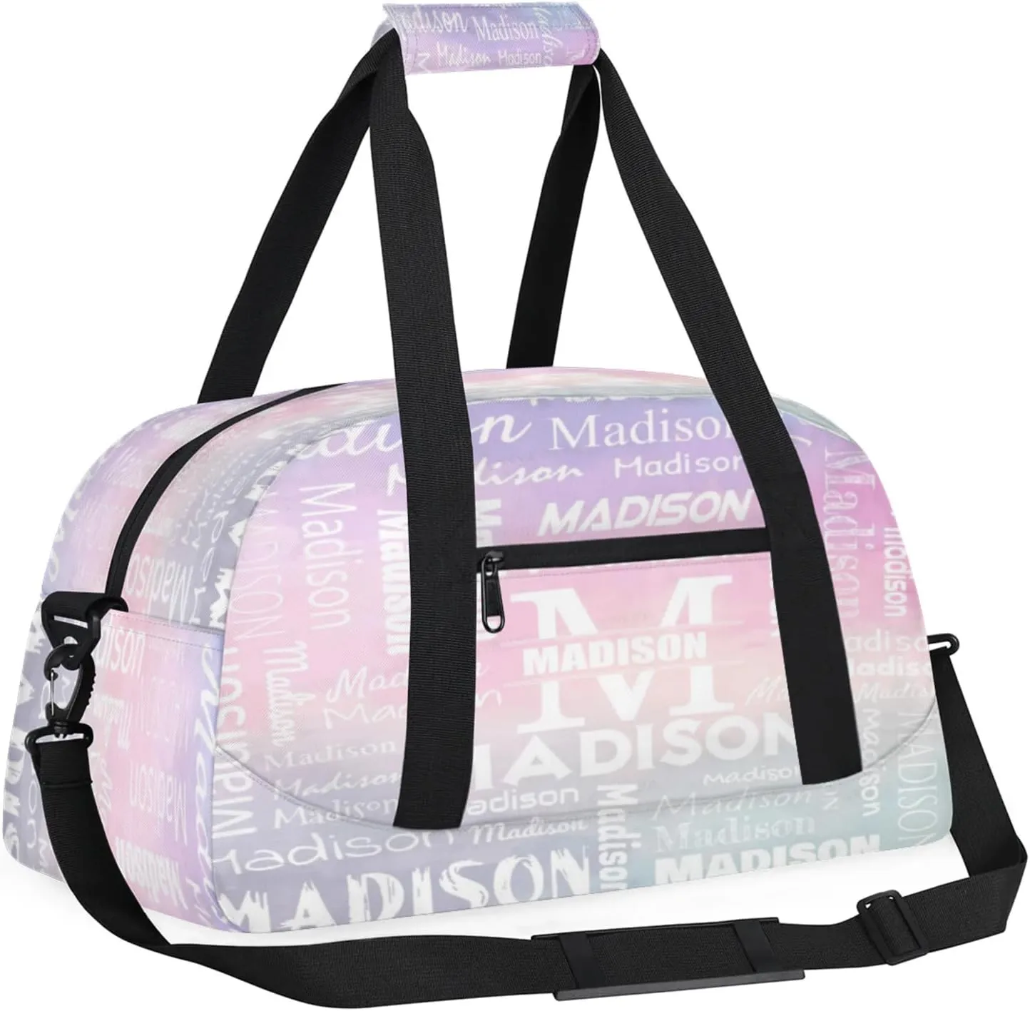 Personalized Name Sports Duffel Bags, Gym Dance Duffel Bag Sleepover Weekender Training Bags Travel Duffel Bag, Colourful Prints
