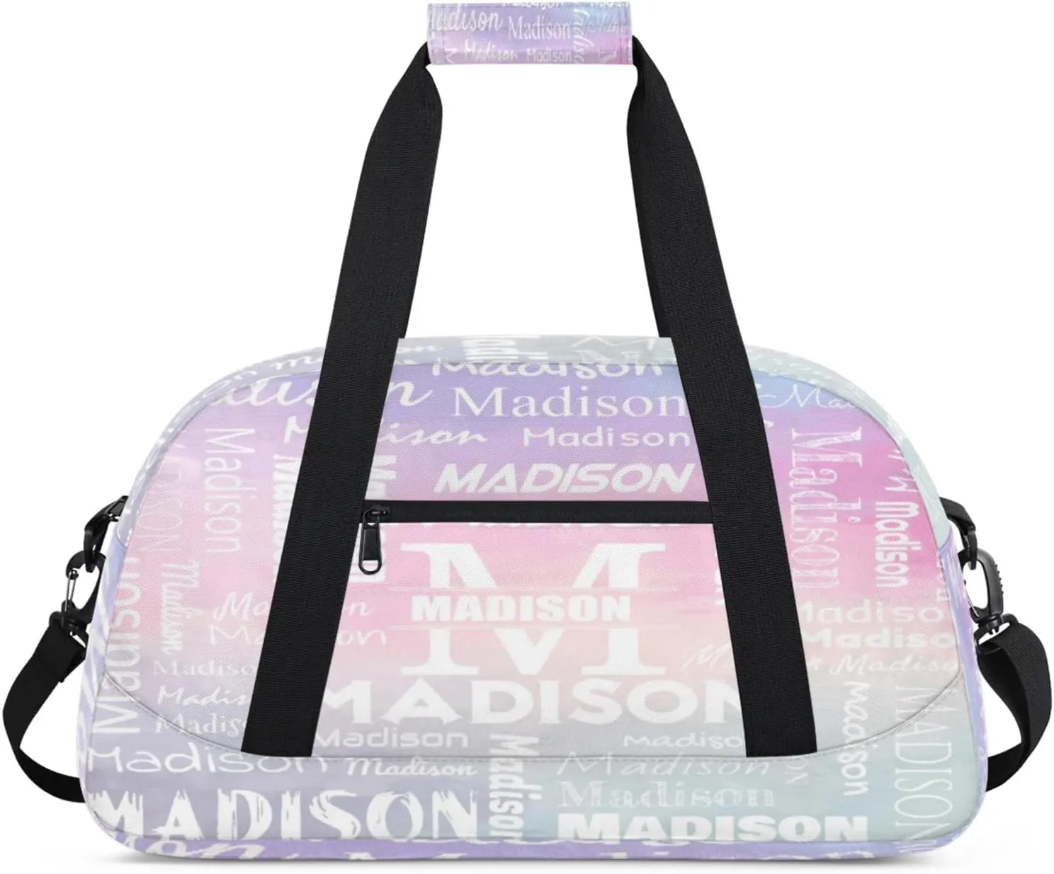 Personalized Name Sports Duffel Bags, Gym Dance Duffel Bag Sleepover Weekender Training Bags Travel Duffel Bag, Colourful Prints