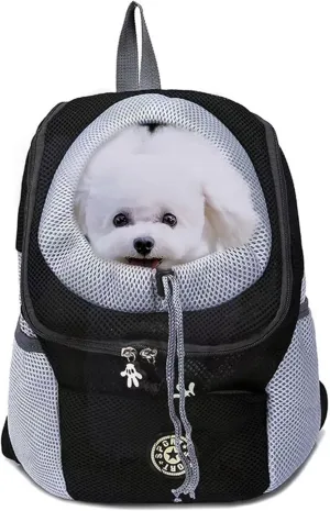 Pet Carrier Backpack for Small Dog cat up to 2~26 lbs, Hands-Free Pet Travel Bag, Breathable Head-Out Design and Waterproof Bottom for Hiking & Travel