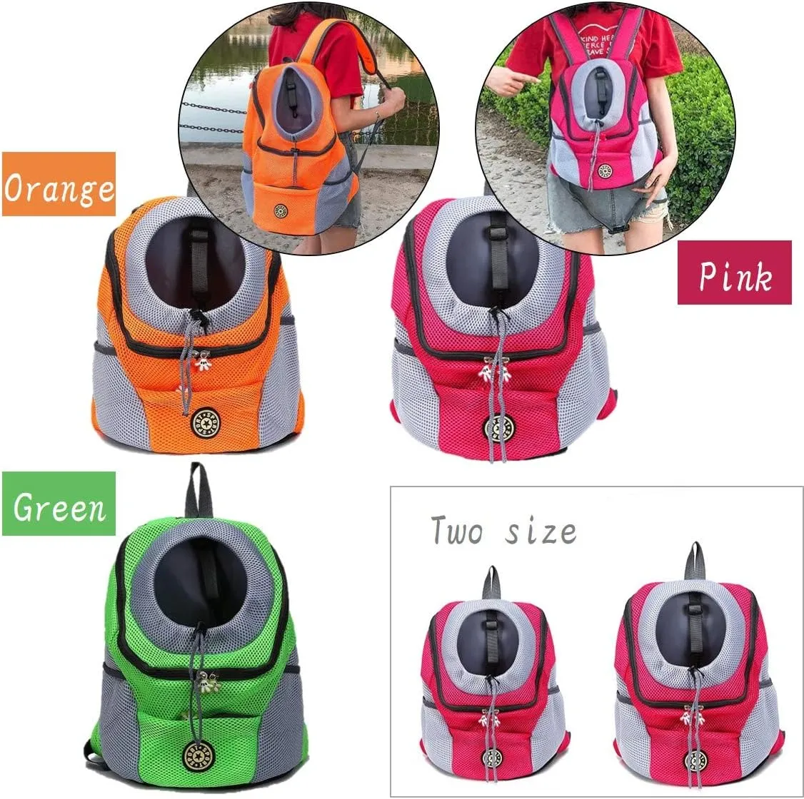 Pet Carrier Backpack for Small Dog cat up to 2~26 lbs, Hands-Free Pet Travel Bag, Breathable Head-Out Design and Waterproof Bottom for Hiking & Travel