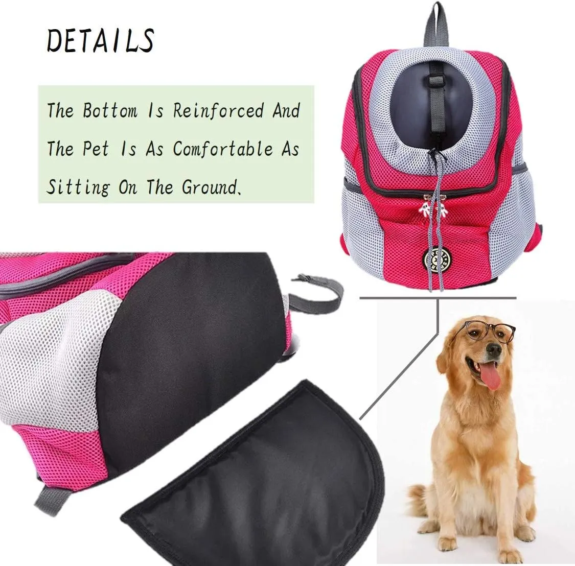 Pet Carrier Backpack for Small Dog cat up to 2~26 lbs, Hands-Free Pet Travel Bag, Breathable Head-Out Design and Waterproof Bottom for Hiking & Travel