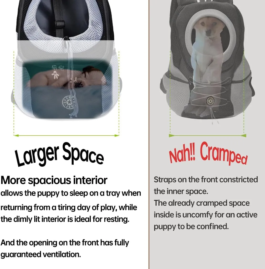 Pet Carrier Backpack for Small Dog cat up to 2~26 lbs, Hands-Free Pet Travel Bag, Breathable Head-Out Design and Waterproof Bottom for Hiking & Travel