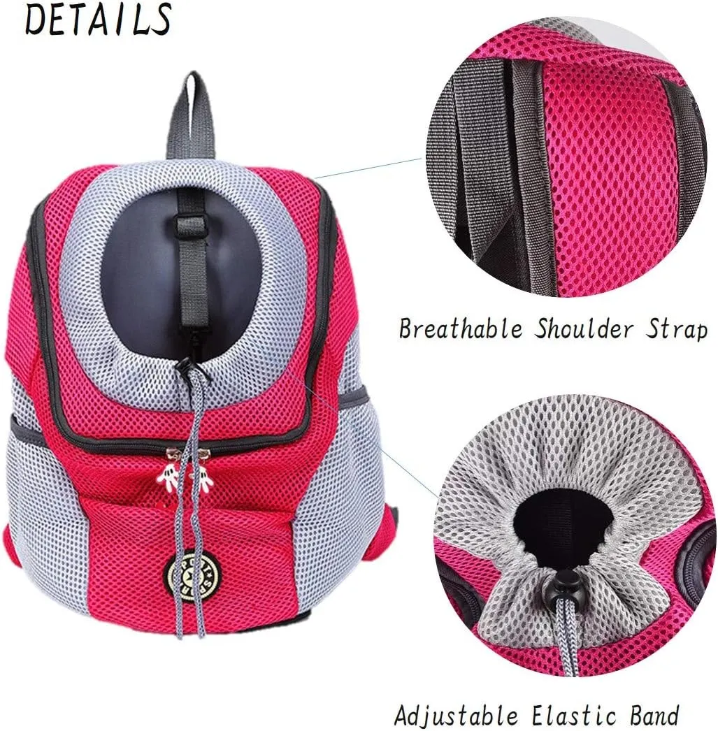 Pet Carrier Backpack for Small Dog cat up to 2~26 lbs, Hands-Free Pet Travel Bag, Breathable Head-Out Design and Waterproof Bottom for Hiking & Travel