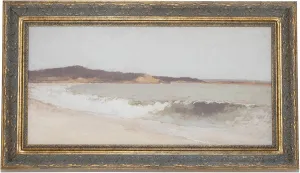 Petal Lane Beach Wall Art - Framed Antique Decor - Make Your Own Gallery Wall Frame Set - Dark Academia Wall Decor - Canvas Wall Art with Vintage Frame (Beach Landscape)