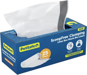 PetSafe ScoopFree Automatic Cat Litter Box Waste Bin Liners – Drawstring Litter Box Liner for ScoopFree Self Cleaning Clumping Litter Box and ScoopFree SmartSpin Litter Box – Easy Cleanup, 25 Count