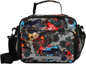 Pfrewn Monster Truck Car Grunge Lunch Box for Kids Adults Insulated Lunch Bag with Shoulder Strap Reusable Cooler Bags Lunch Tote for Office School Girls Boys Teens