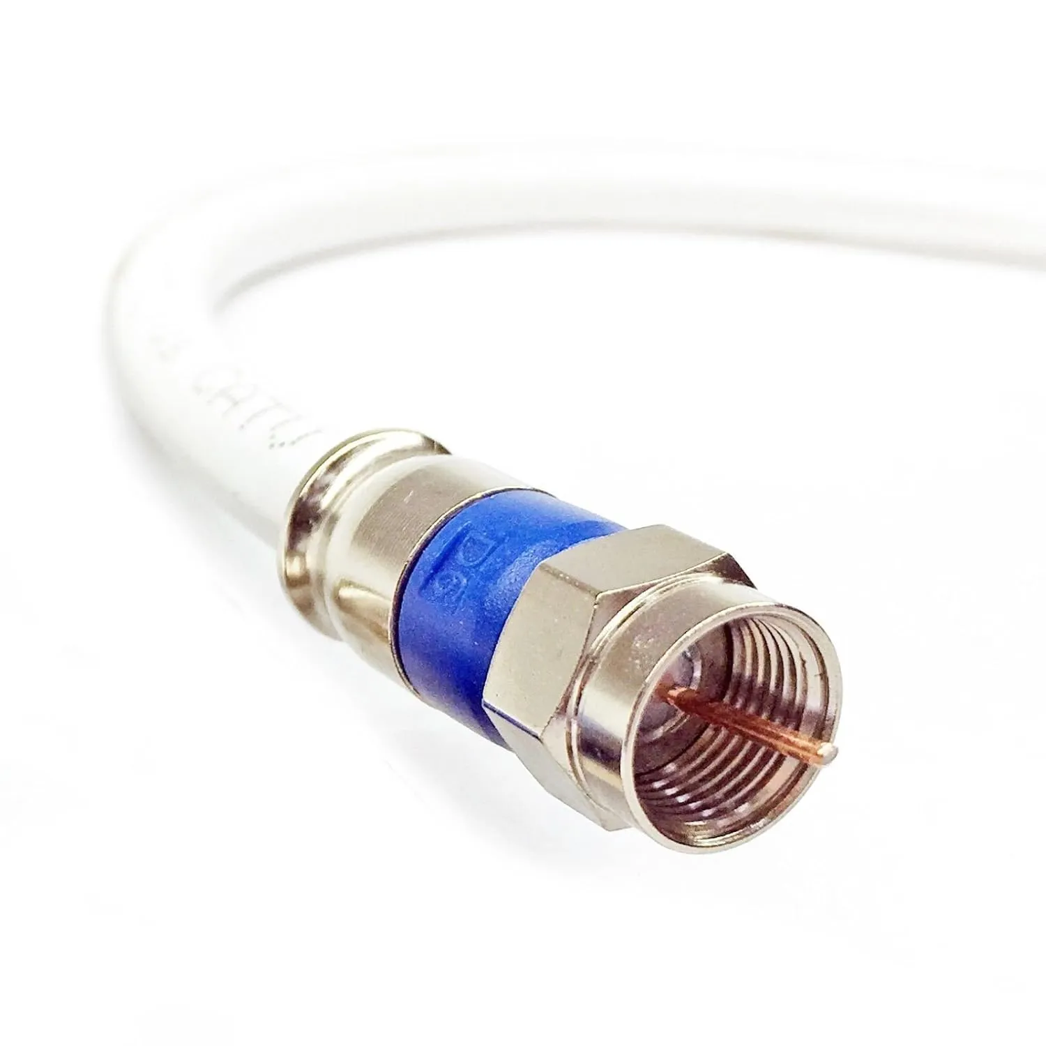 PHAT SATELLITE 100ft White DirecTV RG6 Coax Cable CL2 in Wall Rated 18 AWG Solid Copper 3GHz 75 Ohm AT&T DIRECTV Compression Fittings Antenna DIRECTV HDTV UL ETL Custom Cut & Assembled in USA INTL